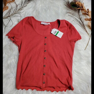 Hippie Rose Button Up Top